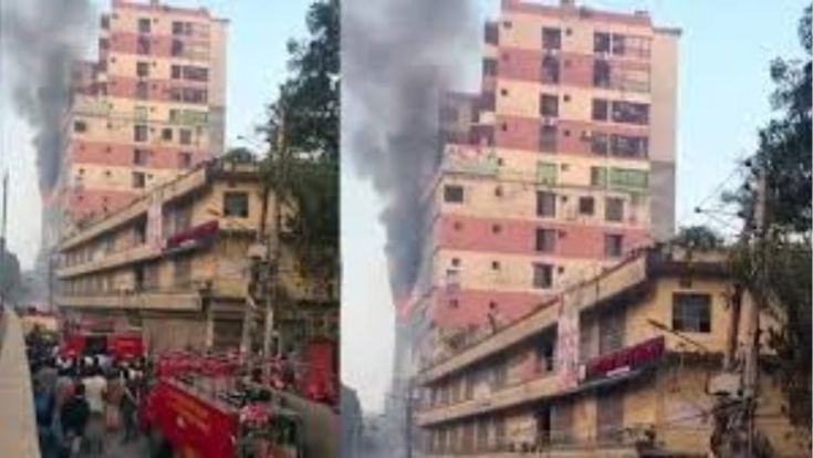 পুরান ঢাকায় বহুতল ভবনে আগুন
